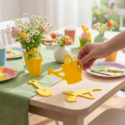 Filz-Gartengeräte Gelb 24-teilig, ca. 7,5–12 cm | Floristik24.at