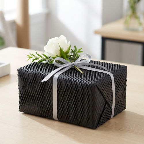 Wabenpapier Schwarz Einschlagpapier 50,5cm x 2500cm für Verpackung und Dekoration | Floristik24.at
