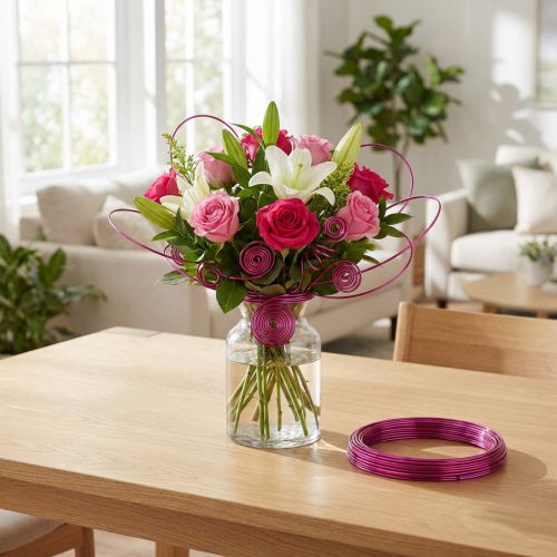 Aluminiumdraht Pink Ø 2mm 12m für Floristik und Bastelarbeiten | Floristik24.at