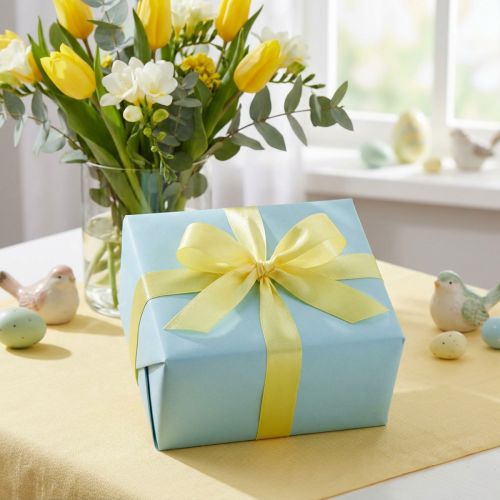 Artikel Geschenkband Dekoband Polyester Gelb Glimmer 25mm x 20m
