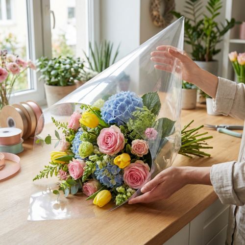 Verpackungstrichter aus Kunststoff Transparent 70x60x20cm 50 Stk | Floristik24.at