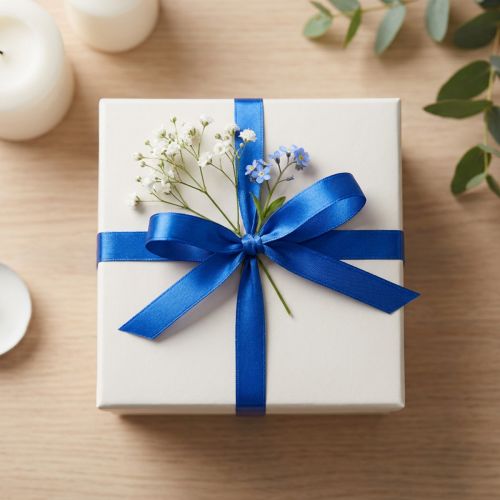 Geschenkband Blau Satinband Doppelsatinband 3mm 50m | Floristik24.at