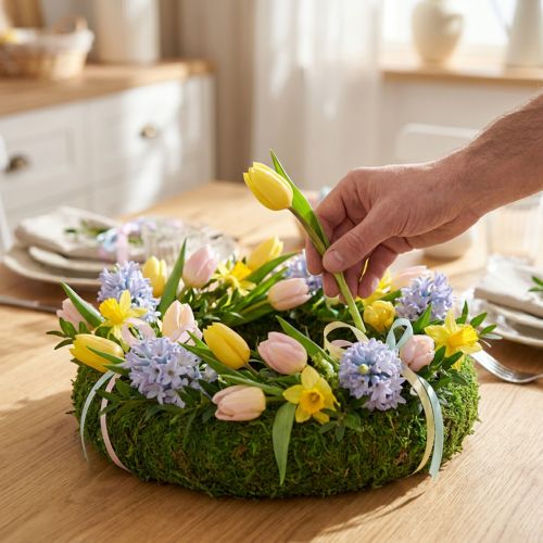 Artikel Mooskranz 20 cm Grün mit Styroporkern für kreative Floristik 4 Stück