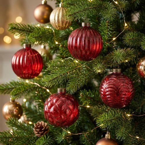 Artikel Weihnachtskugeln aus Glas Rot Ø 8 cm 12 Stück