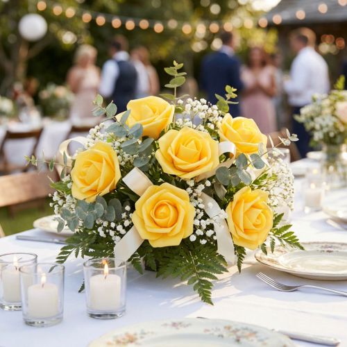 Foamrosen Ø10cm Gelb 8 Stück mit Draht | Floristik24.at