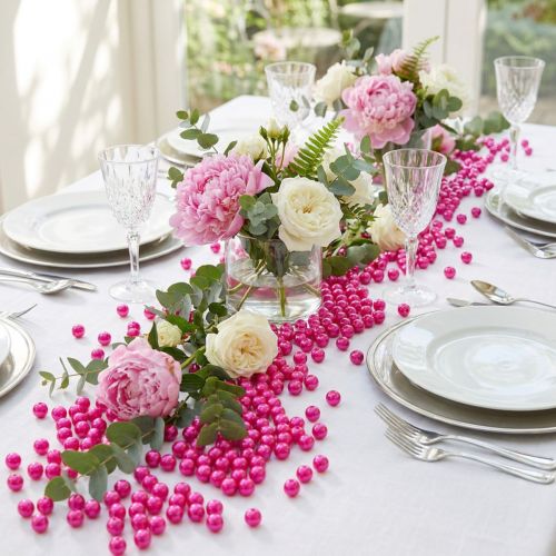 Dekorationsperlen Kunststoff Pink Ø8mm 250 Stück | Floristik24.at