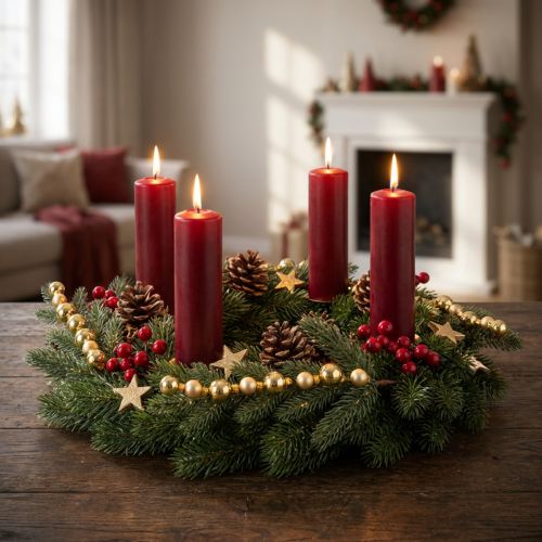 Artikel Künstlicher Tannenzweig mit goldfarbenen Mini-Christbaumkugeln, 46 cm, 2 Stück