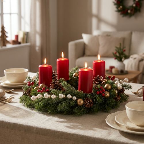 Artikel Künstlicher Tannenzweig mit weißen Mini-Christbaumkugeln 46 cm, 2 Stück für Weihnachtsdeko
