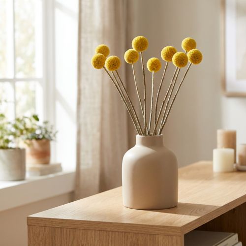 Craspedia Trockenblumen Gelb 70cm Deko 10 St | Floristik24.at