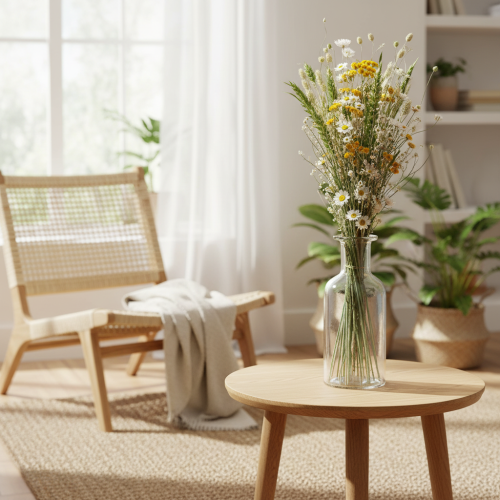 Artikel Trockenblumenstrauß eleganter Trockenstrauß für Wohnzimmer 50cm