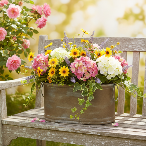 Artikel Set Übertopf Metall Wanne Vintage Retro L22,5cm/27cm/31cm