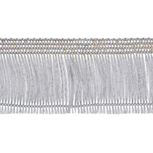 Selbstklebendes Haarfransenband aus Acetat-Viskose in Silber, 25m Länge, Fransenhöhe 32mm, Breite 40mm | Floristik24.at
