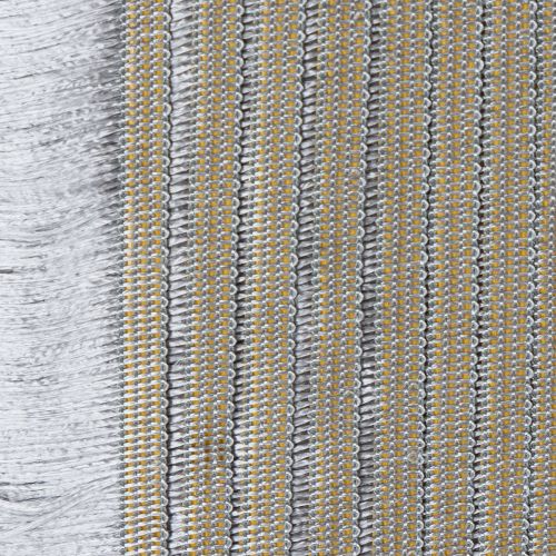 Selbstklebendes Haarfransenband aus Acetat-Viskose in Silber, 25m Länge, Fransenhöhe 32mm, Breite 40mm | Floristik24.at