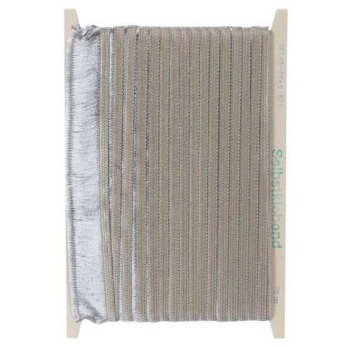 Selbstklebendes Haarfransenband aus Acetat-Viskose in Silber, 25m Länge, Fransenhöhe 32mm, Breite 40mm | Floristik24.at