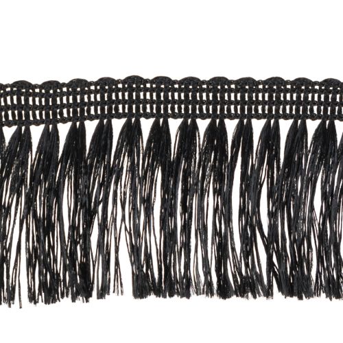 Floristik24 Fransenband Schwarz 4cm, Kordonettborte, Deko Fransen Lurex 25m