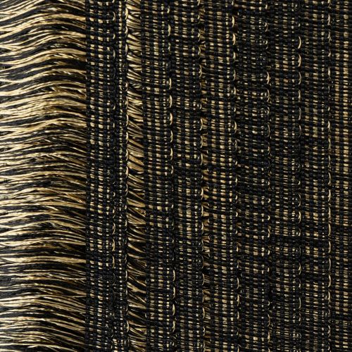 Fransenborte Schwarz Gold 4cm x 25m - Ideal für Kranzdeko, Trauerband & Vintage Accessoires | Floristik24.at