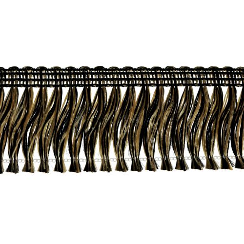Fransenborte Fransen Haarfransen Schwarz Gold 4cm L25m