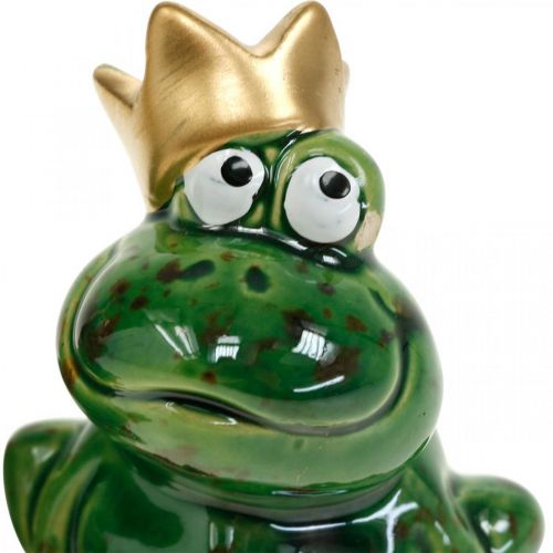 Floristik24 Dekofrosch, Froschkönig, Frühlingsdeko, Frosch mit Goldkrone 2St