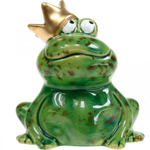 Floristik24 Frühlingsdeko, Frosch mit Krone, Dekofigur, Froschkönig