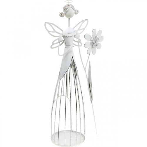 Floristik24 Frühlingsdeko, Blumenfee, Metall-Windlicht, Blütenfee mit Blume 34,5cm