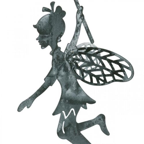 Floristik24 Frühlingsdeko, Elfe mit Pusteblume, Dekoanhänger Blütenfee, Metalldeko 3St