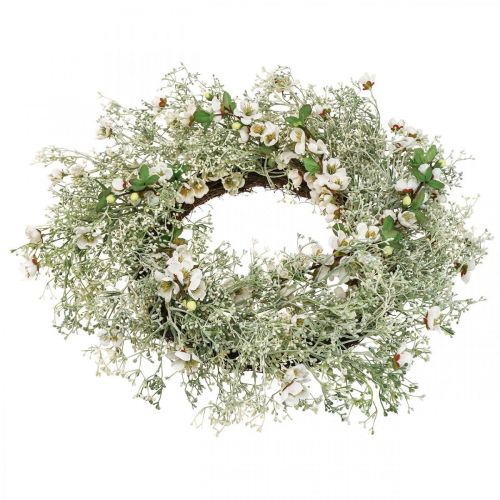 Floristik24 Frühlingskranz Kirschblüten Schleierkraut Kranz künstlich Ø50cm