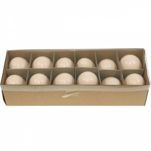 Floristik24 Gänseeier Creme Ausgeblasene Eier Osterdeko 12 St