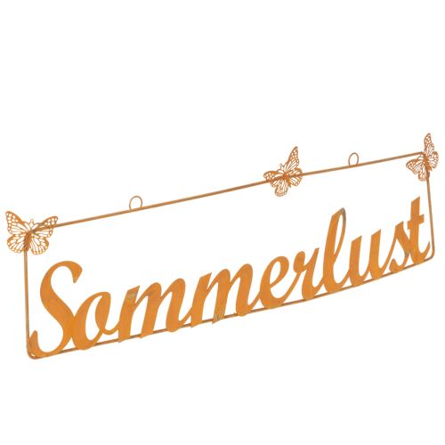 Gartendekoration aus Metall, Hänger mit Schmetterlingen und Schriftzug „Sommerlust“, Edelrost, Länge 54,5 cm, Höhe 14 cm bestellen | Floristik24.at