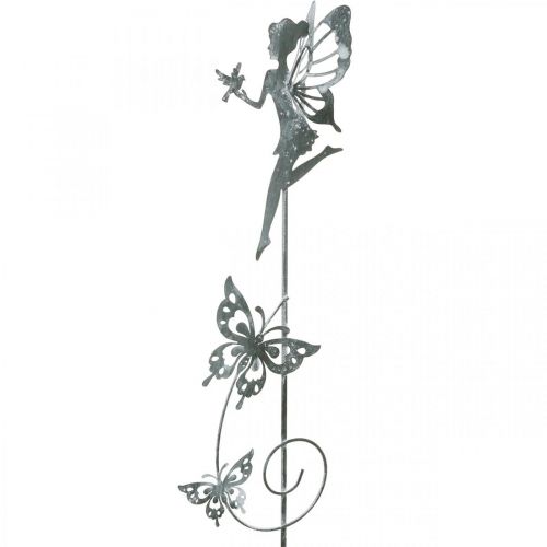 Artikel Blumendeko, Metallstecker Blütenfee, Frühling, Elfe mit Schmetterlingen, Pflanzenstecker 2St