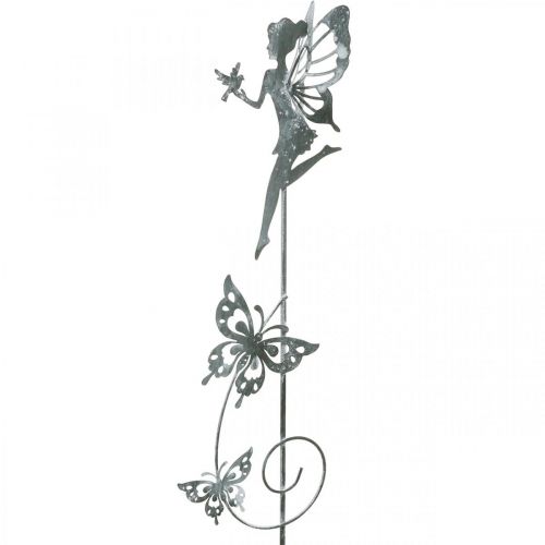 Floristik24 Blumendeko, Metallstecker Blütenfee, Frühling, Elfe mit Schmetterlingen, Pflanzenstecker 2St