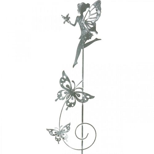 Floristik24 Blumendeko, Metallstecker Blütenfee, Frühling, Elfe mit Schmetterlingen, Pflanzenstecker 2St