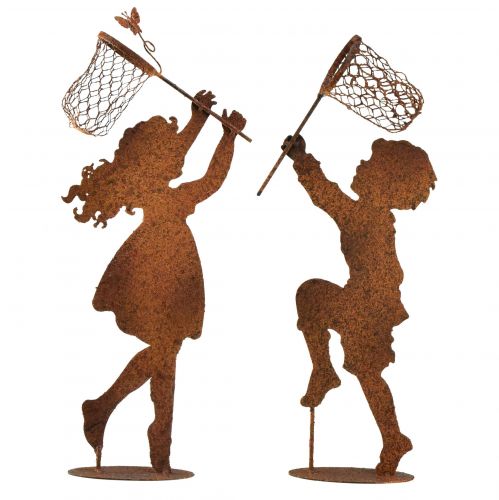 Floristik24 Gartendeko Rost Junge Mädchen Figuren H44–46cm 2St