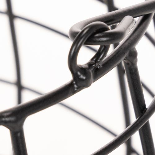 Gartenlaterne Metall Schwarz Ø20cm H18,5cm mit Glas-Windlicht | Floristik24.at