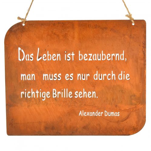 Floristik24 Gartenschild Rost Metall mit Spruch Das Leben 35x30cm