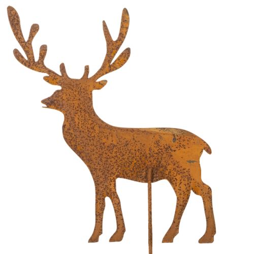 Gartenstecker Metall Hirsch Stern Tanne Rostbraun H14/20cm 3-teilig | Floristik24.at