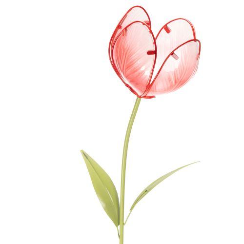 Gartenstecker Tulpe Glas Wunderschöne Deko für Garten und Balkon 94cm