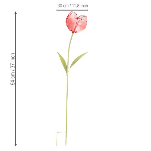 Artikel Gartenstecker Tulpe Glas Wunderschöne Deko für Garten und Balkon 94cm