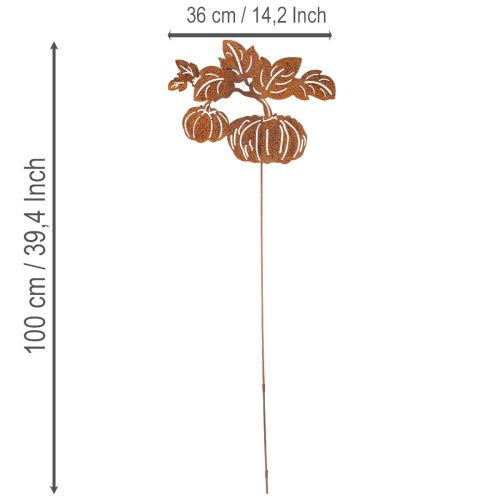 Artikel Gartenstecker Metall Kürbis Rostoptik 100cm