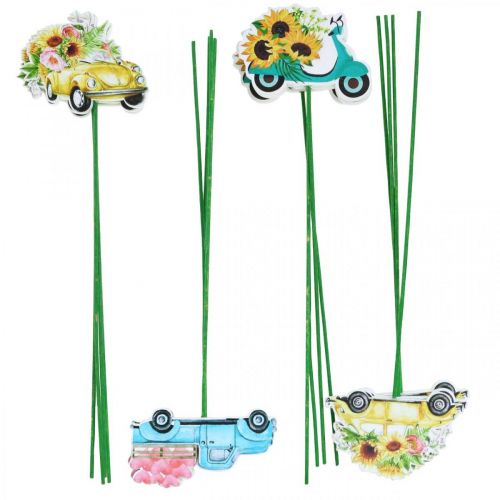 Artikel Gartenstecker Auto, Geschenkdeko Führerschein L24/24,5cm 16 St
