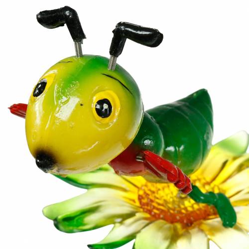 Floristik24 Gartenstecker Grille auf der Blüte Bunt 11cm