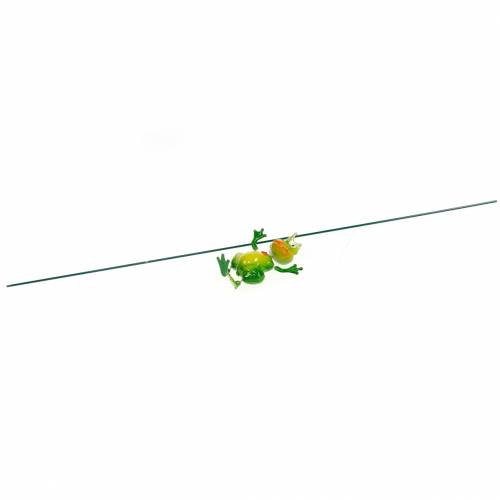 Floristik24 Gartenstecker Froschkönig mit Metallfeder Grün, Gelb, Golden H68,5cm