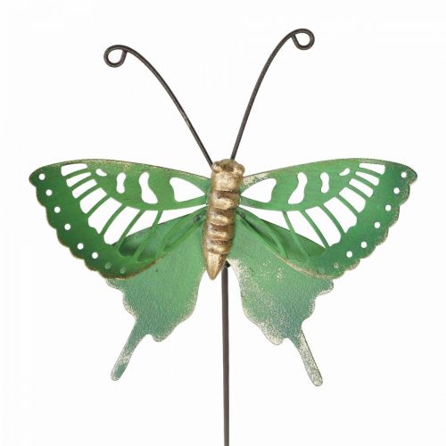 Floristik24 Gartenstecker Metall Schmetterling Grün Gold 12x10/46cm