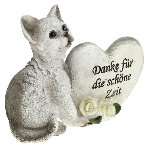 Floristik24 Gedenkfigur für Katzen Grau 12cm x 15cm 2St