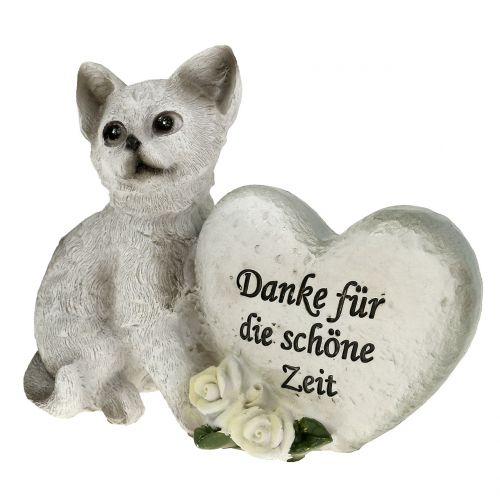 Floristik24 Gedenkfigur für Katzen Grau 12cm x 15cm 2 St