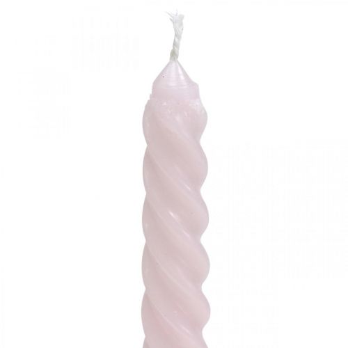 Floristik24 Gedrehte Kerzen Spiralkerzen Rosa Ø2,2cm H30cm 2St