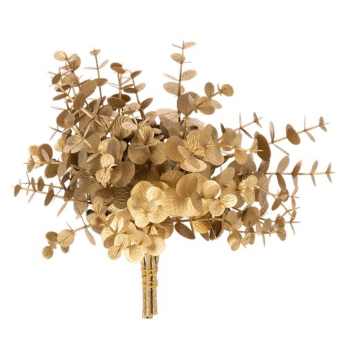 Künstliche Eukalyptuszweige Gold 24 cm, Set mit 6 Deko-Zweigen