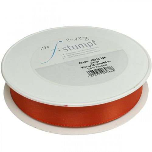 Artikel Geschenk- und Dekorationsband Orange Seidenband 25mm 50m