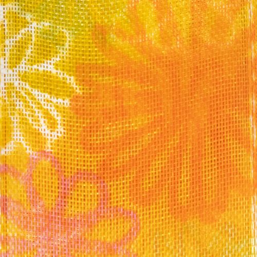 Artikel Geschenkband Blumen Organzaband Gelb Orange 25mm 18m