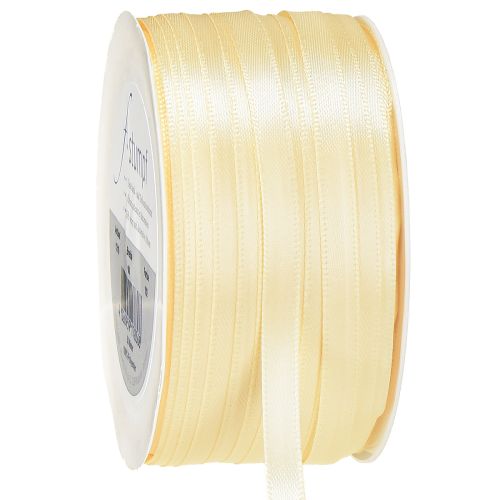 Floristik24 Geschenkband Creme Dekoband Satinband 6mm × 50m