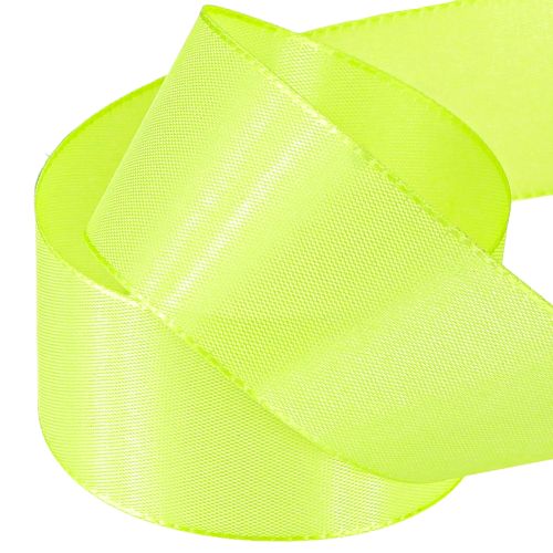 Artikel Geschenkband Dekoband Webkante Limettengrün 40mm 50m